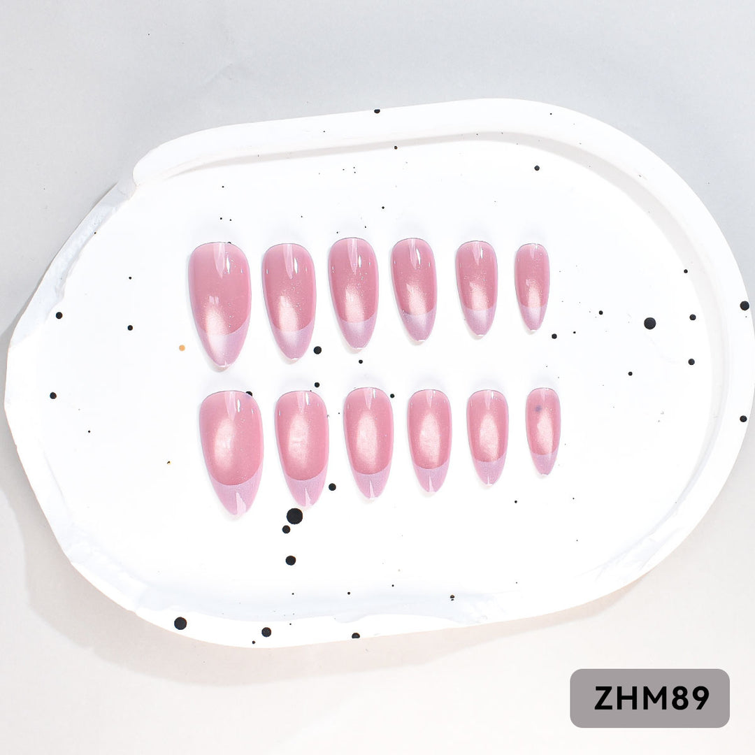 Artistic Press-On Nail Set with Cherry Blossom Design Kalsten