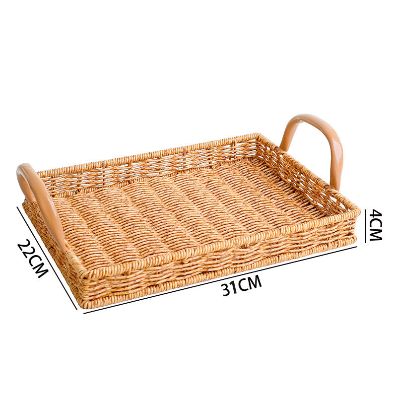 Rustic Woven Food Serving Tray Kalsten