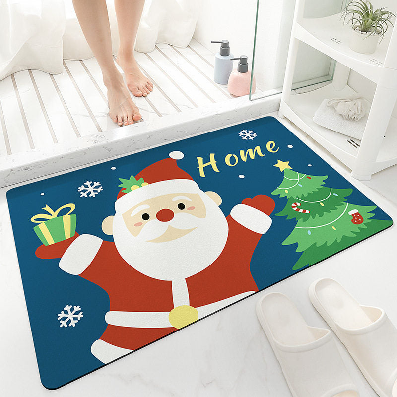 Cute Holiday-Themed Bath Mat for Bathroom Decor