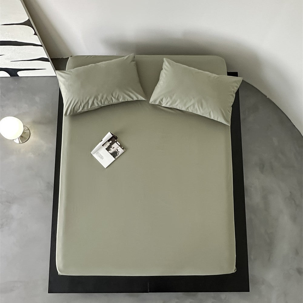 Fitted sheet set with pillowcases made of extra soft cotton jersey and deep hem