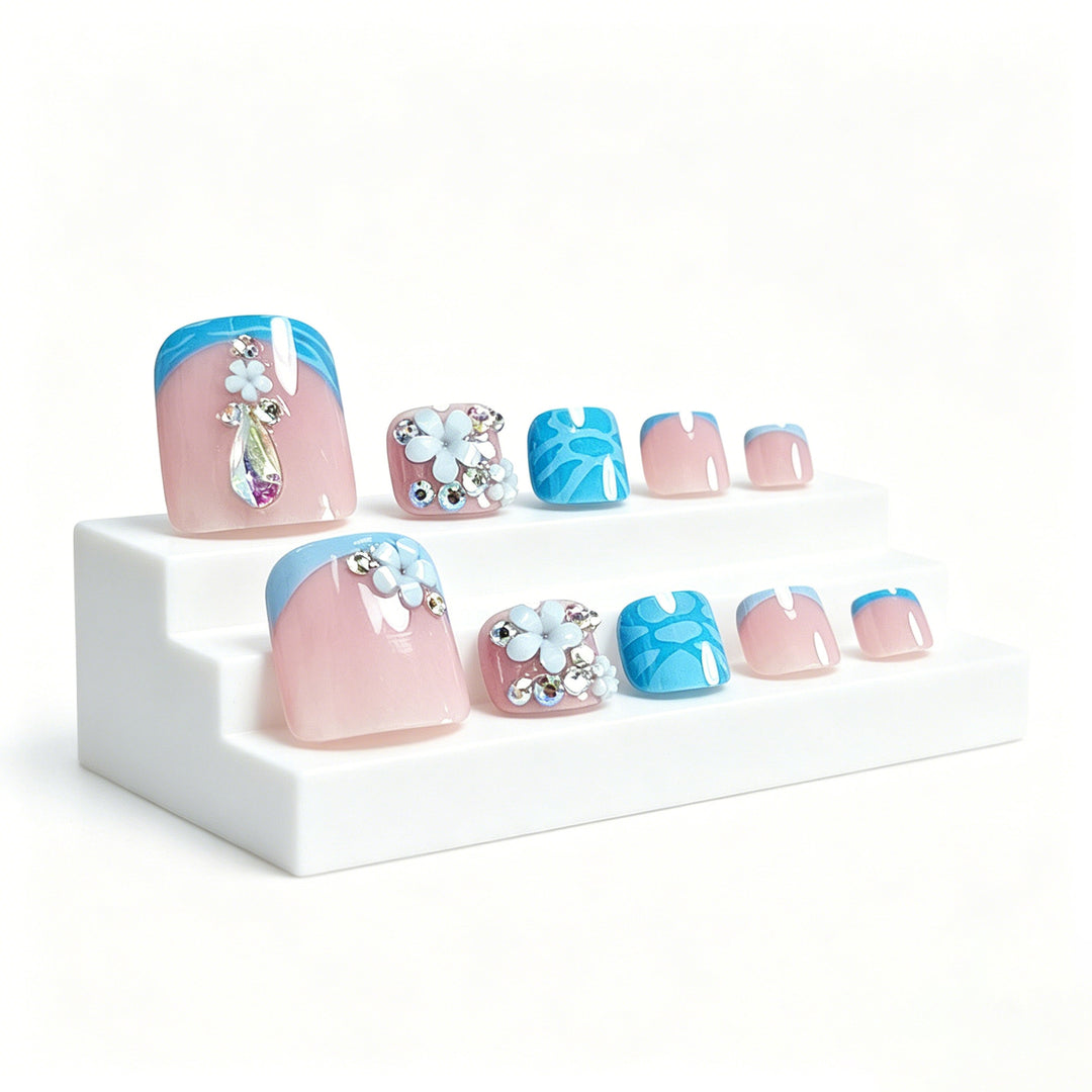 Floral Gemstone Pedicure Kalsten