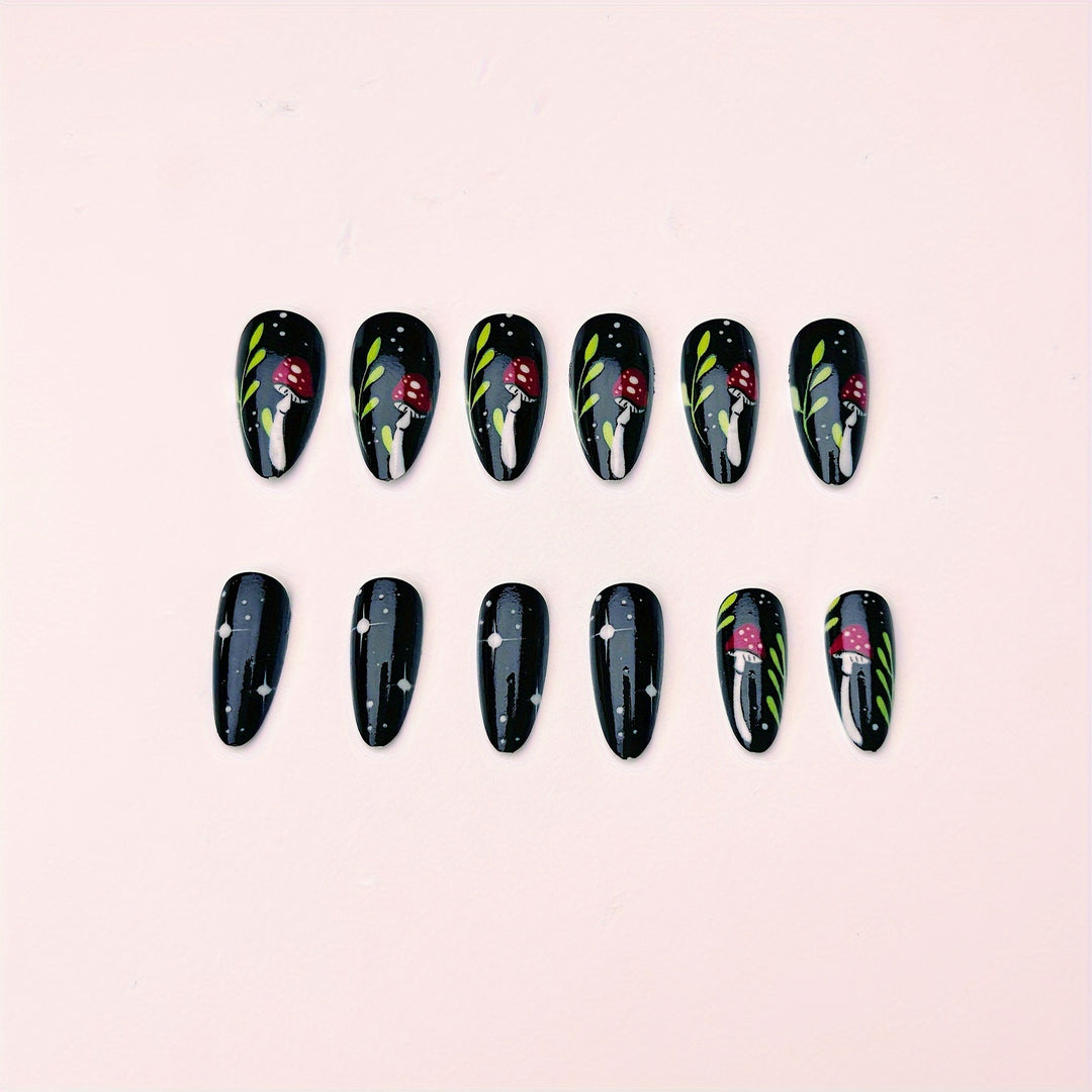 Artistic Mushroom Design Nail Art Kalsten
