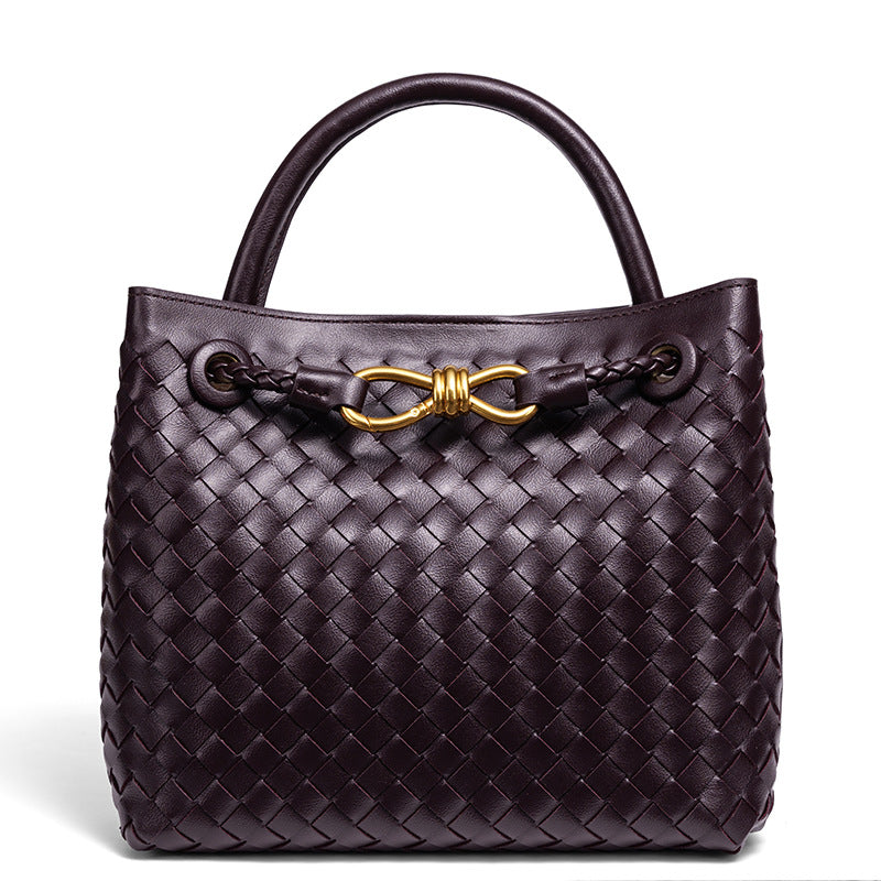 Elegant Braided Leather Tote Kalsten