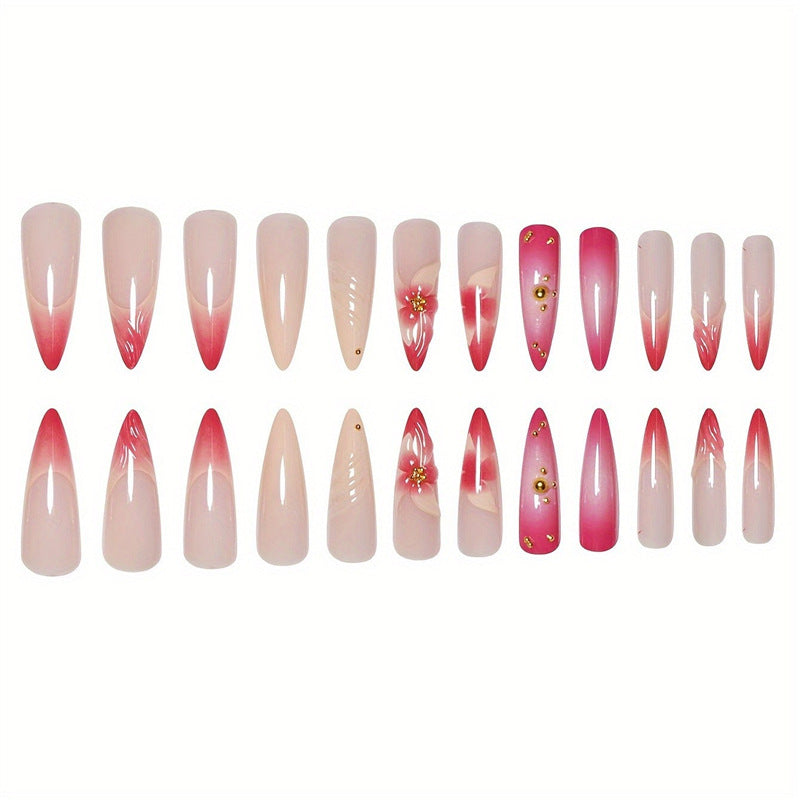 Artistic Floral Overlay Nail Extensions Kalsten