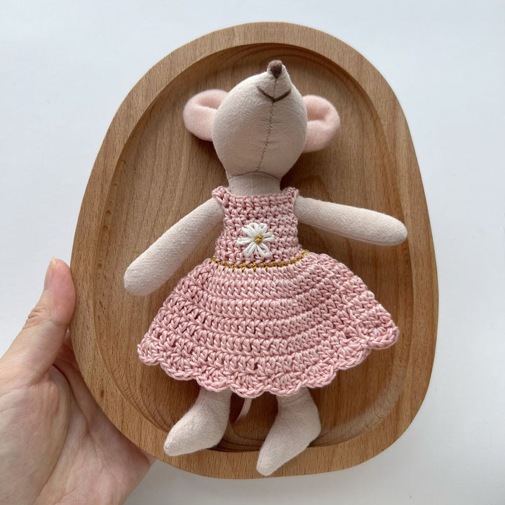 Hand-stitched Linen Mouse Doll