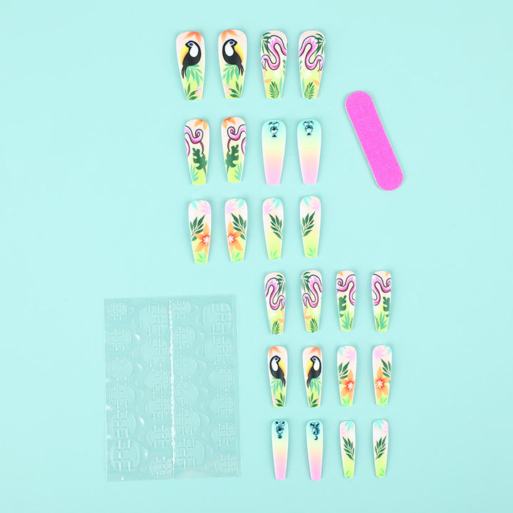 Artificial nail tips in tropical design Kalsten