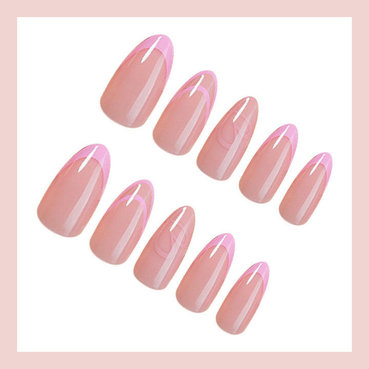 Acrylic Nail Set with Elegant French Tip and Romantic Accents Kalsten