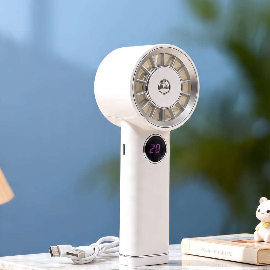 Women Portable Mini Fan with Digital Display Kalsten