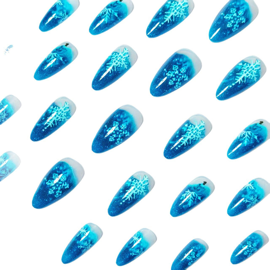 Snowflake Pattern Stiletto Nail Art Kalsten