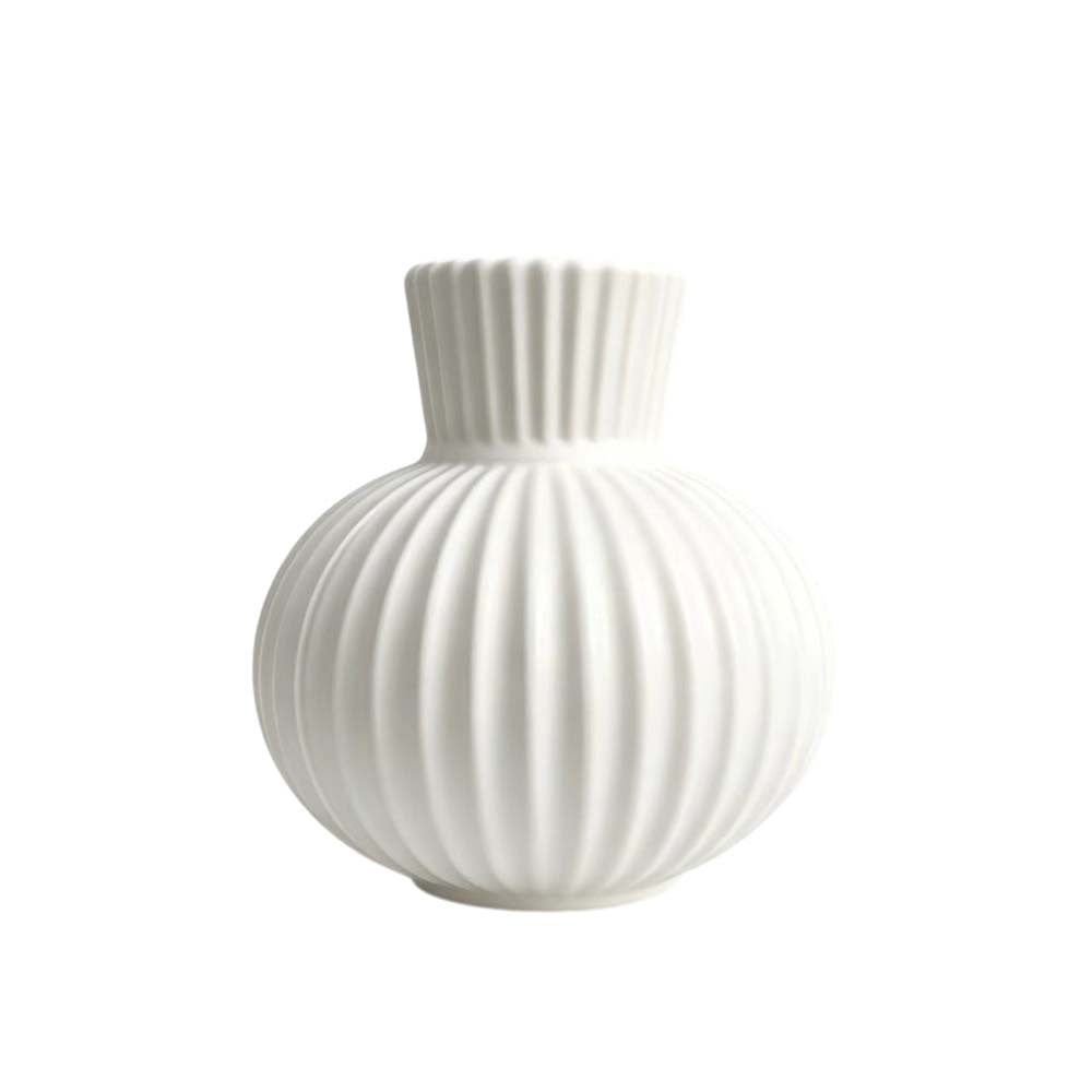 Elegant Ribbed Ceramic Vase Kalsten