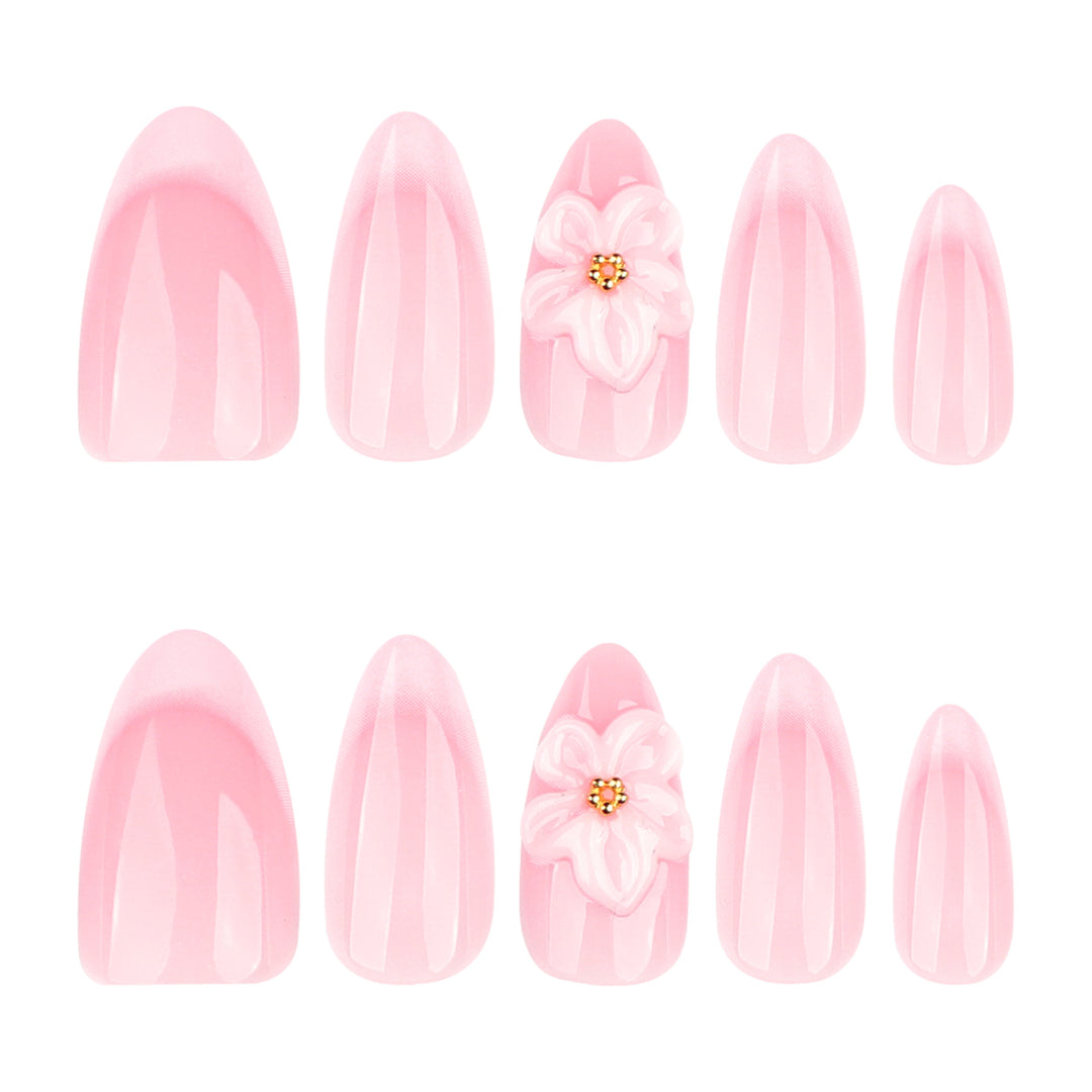 Artistic acrylic nails with elegant flower designs Kalsten