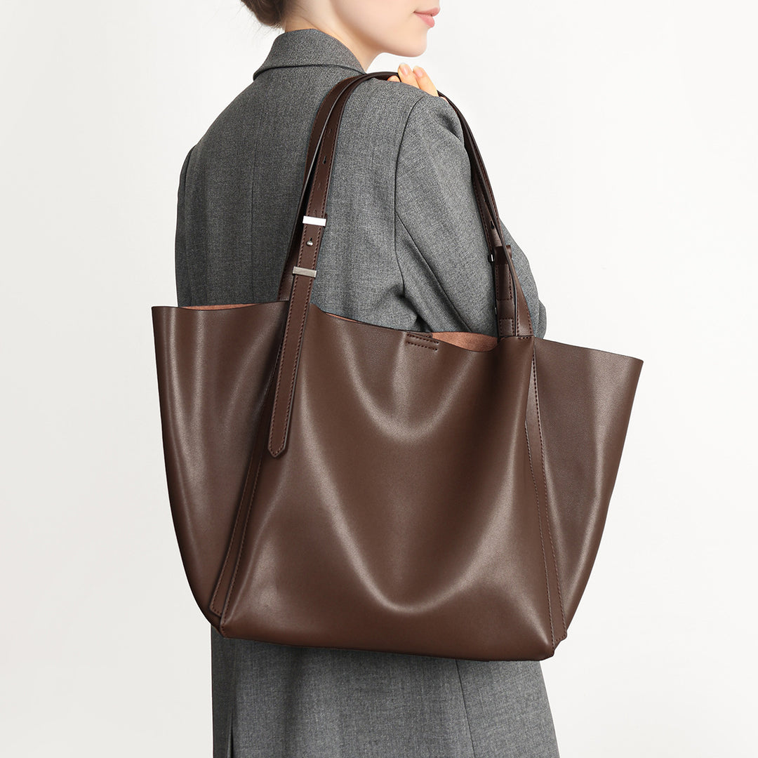 Sculpted Slouch Tote with Adjustable Buckled Shoulder Straps