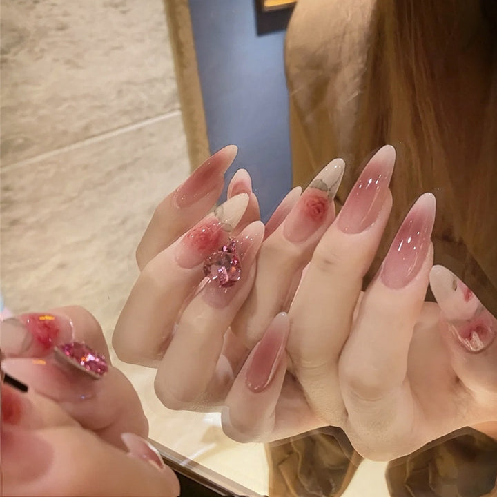 Decorative Floral Press-On Nail Art Set Kalsten