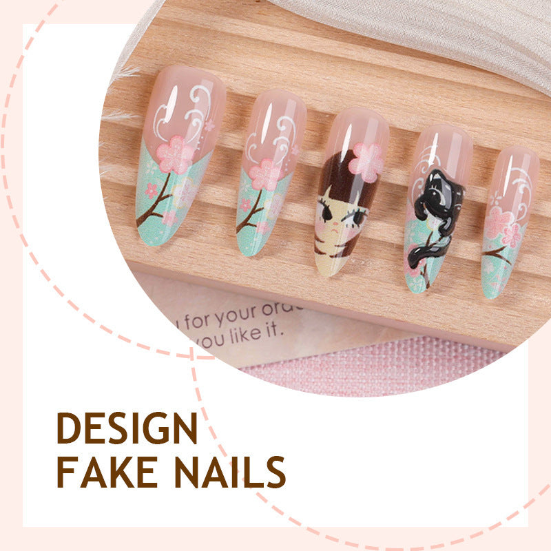Artificial nail set with blooming floral design by Kalsten
