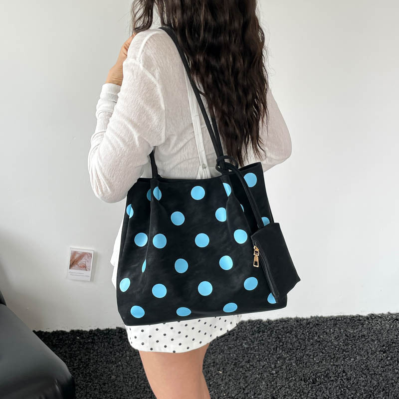 Spacious Polka Dot Tote Bag