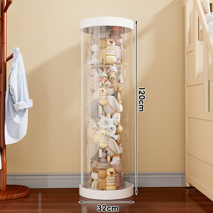 Vertical Transparent Plush Toy Storage Cylinder Organizer