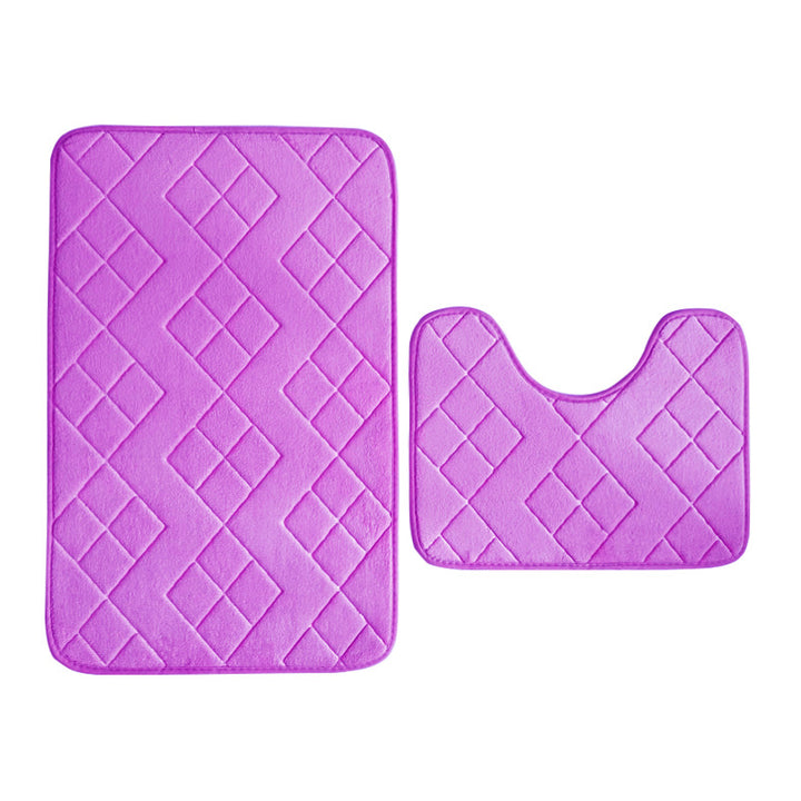 Luxurious Quilted Memory Foam Bath Mat Set Kalsten