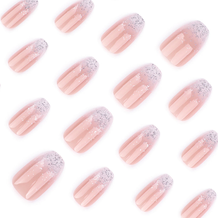 Artistic Nail Extensions with Glitter and Ombre Effect Kalsten