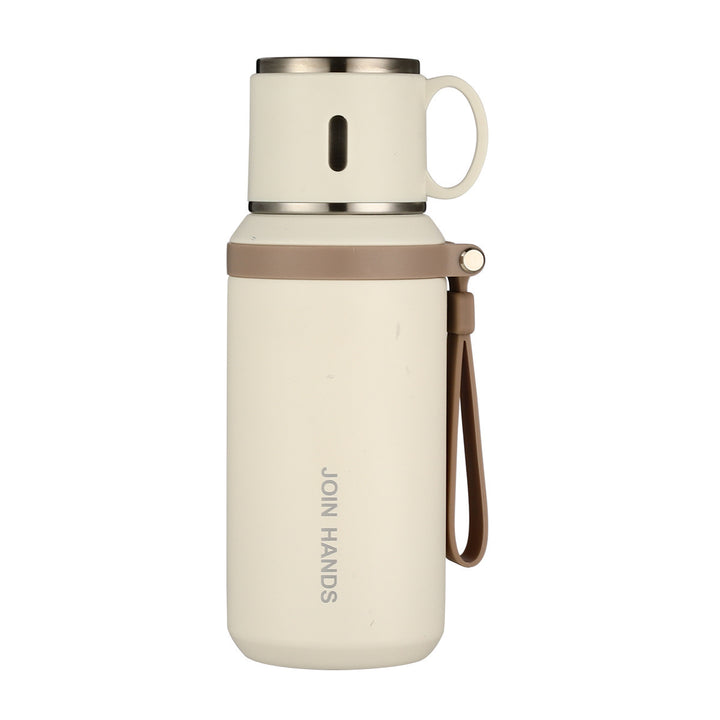 Women's insulated stainless steel drinking bottle with foldable cup Kalsten