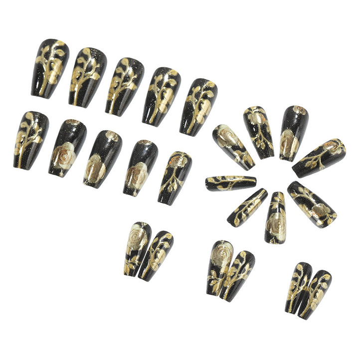 Artful nail tips with floral accents Kalsten