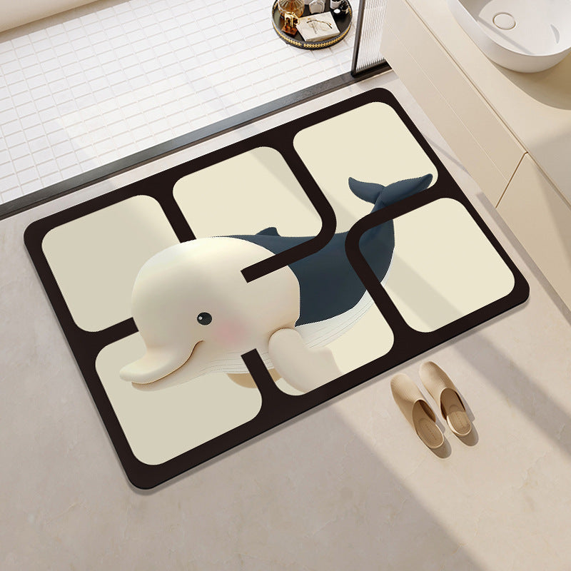 Playful Bear-Themed Plush Bath Mat Kalsten