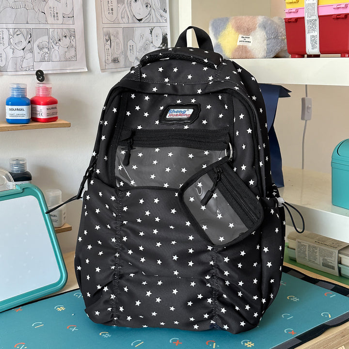 Stylish Multi-Pocket Backpack with Star Accents Kalsten