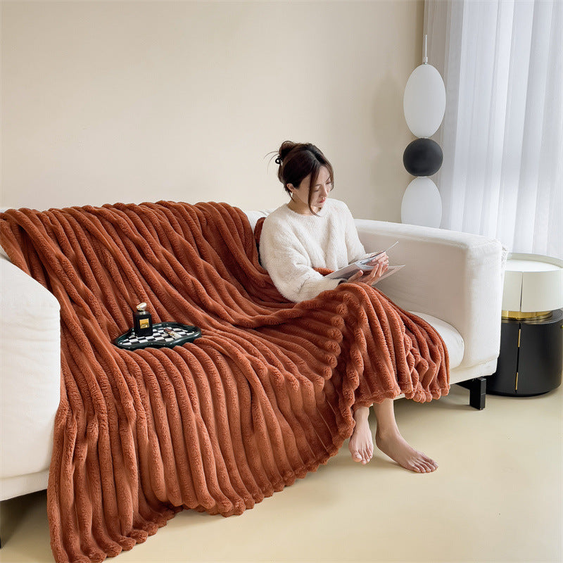 Textured Plush Throw Blanket