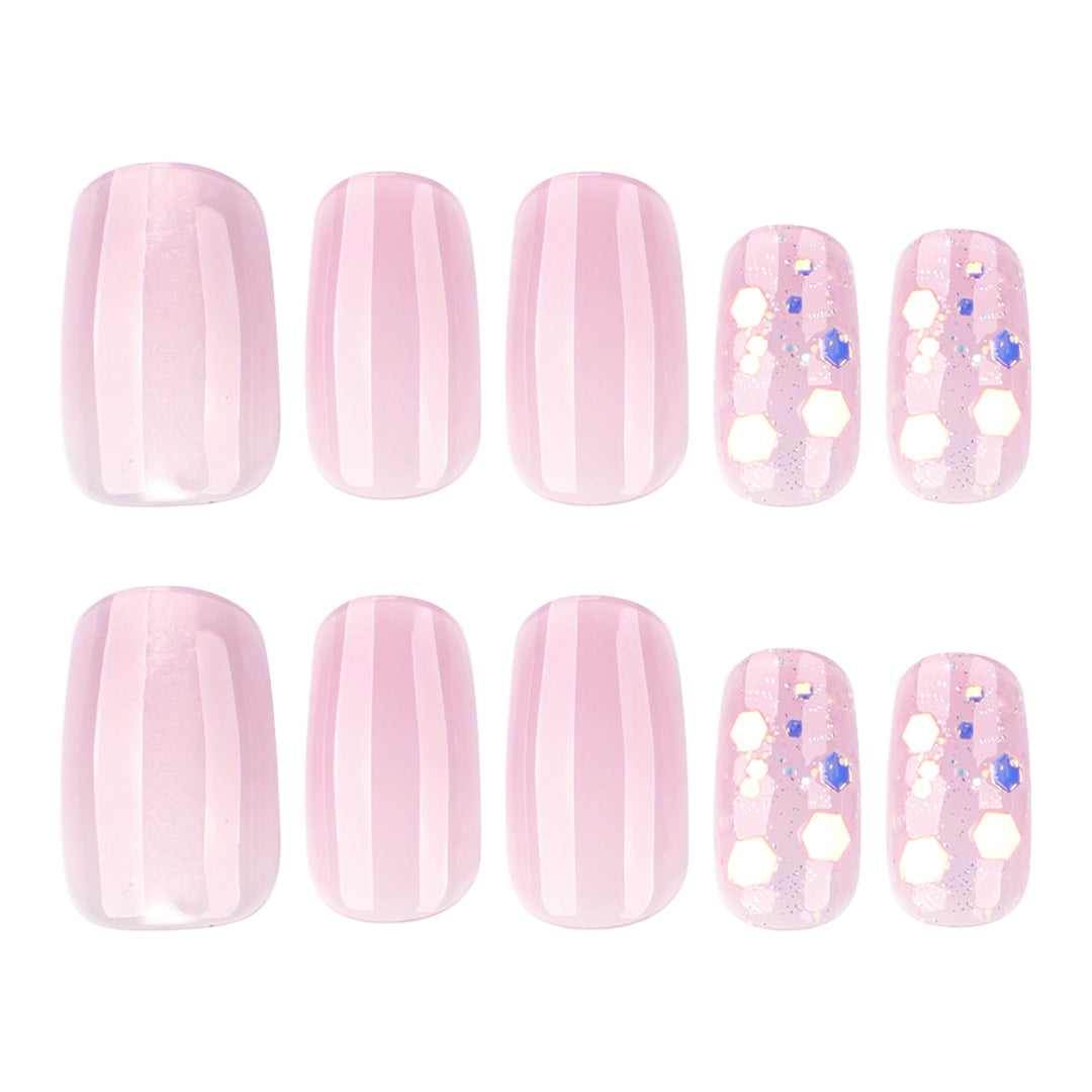Elegant artificial nails with glitter details Kalsten