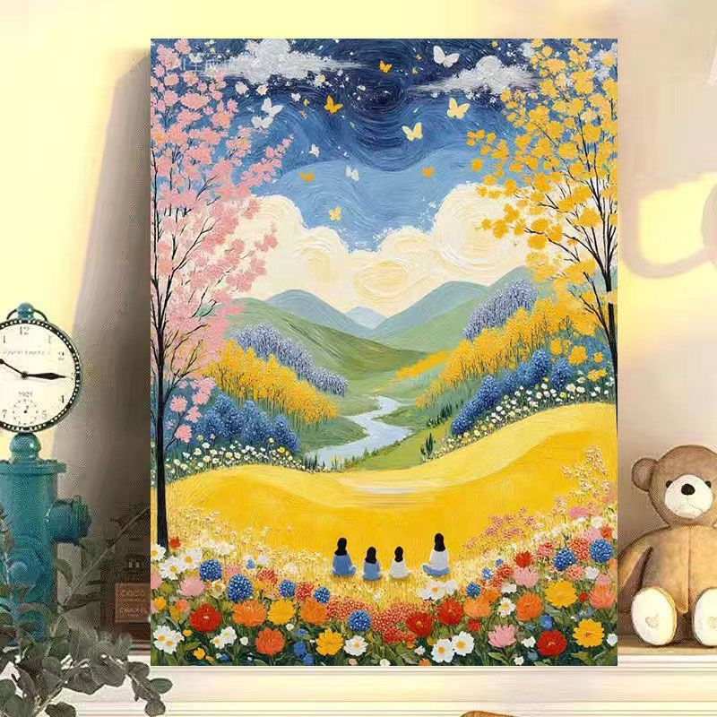 Scenic Autumn Landscape Canvas Art Print Kalsten
