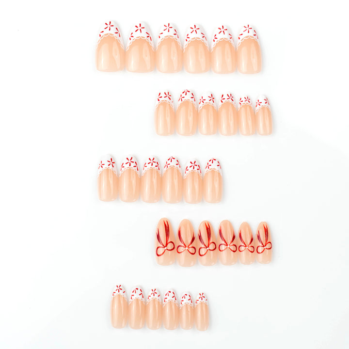 Elegant Holiday-Themed Press-On Nail Art Set Kalsten