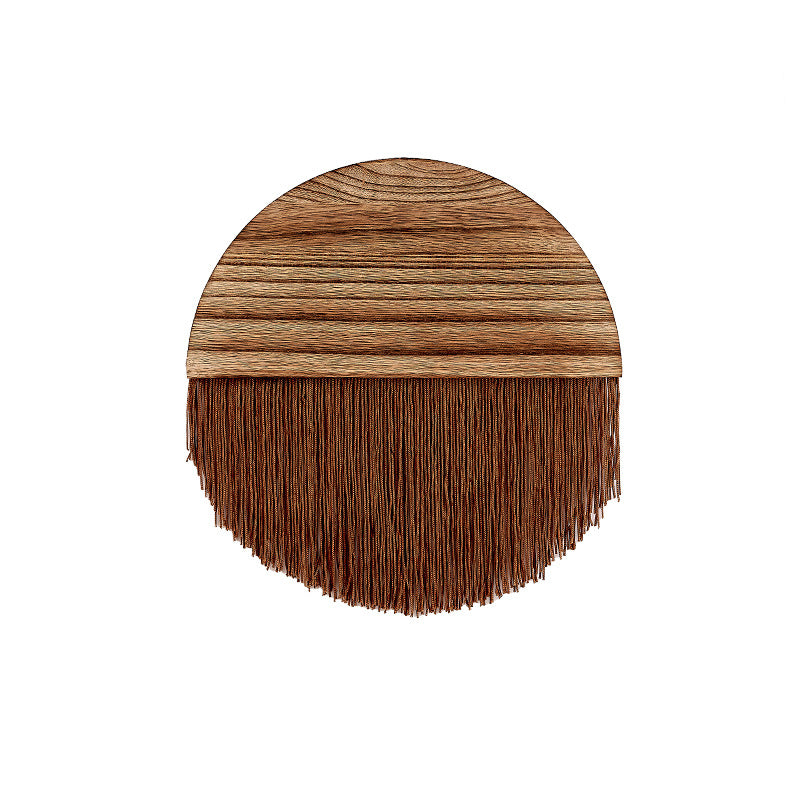 Macrame Wall Decor with Wooden Base Kalsten