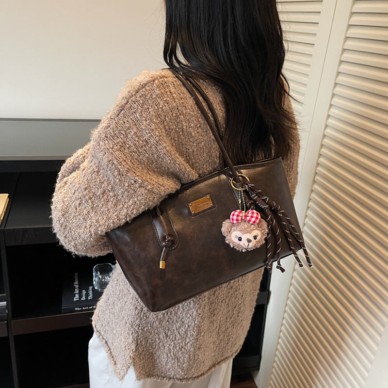 Classic Structured Leather Tote Bag Kalsten