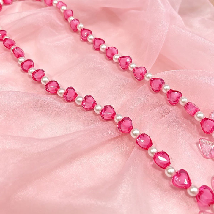 Heart-shaped Beaded Eyewear Chain Kalsten