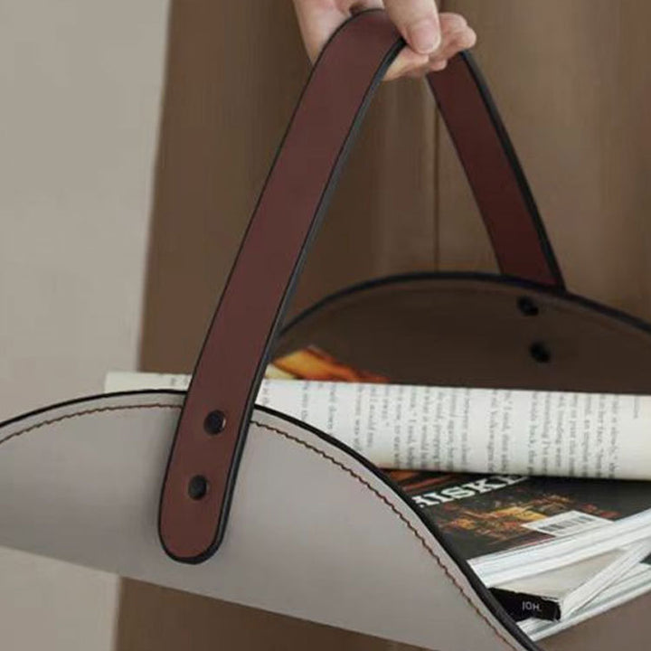 Stylish Leather Magazine Holder