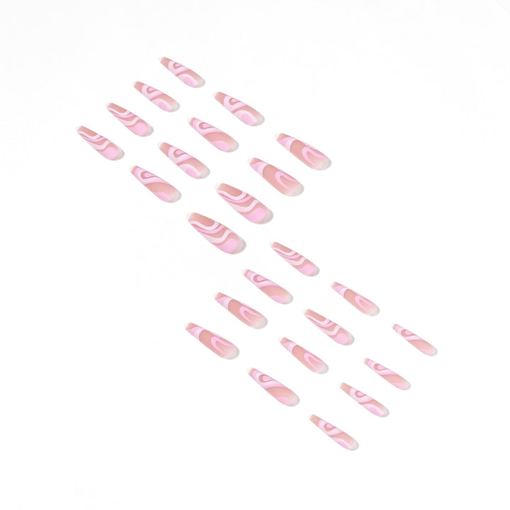 Artificial nail extensions with elegant wave design Kalsten