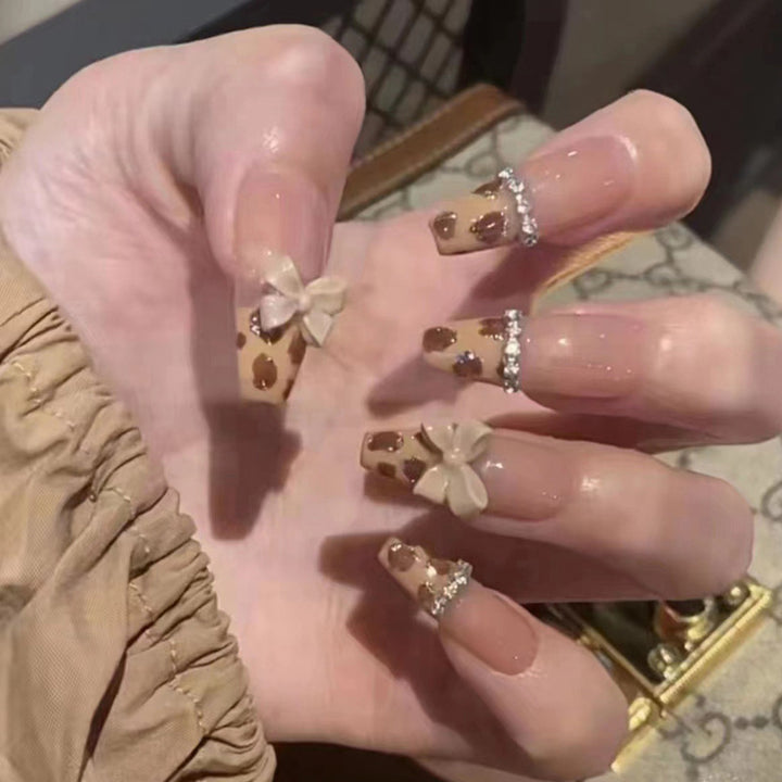 Decorative Stiletto Press-On Nails with Gemstone Accents Kalsten