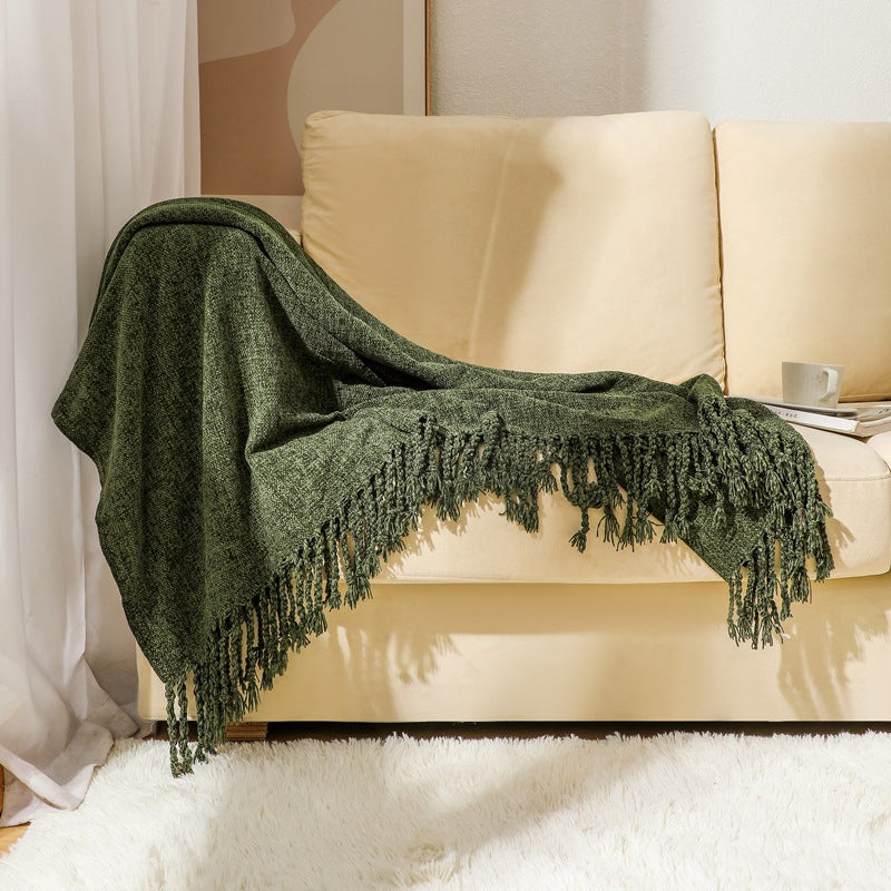 Elegant Fringe Throw Blanket Kalsten