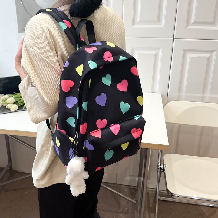 Heart-Patterned Casual Backpack Kalsten