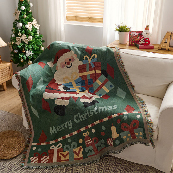 Cozy Festive Cartoon Throw Blanket