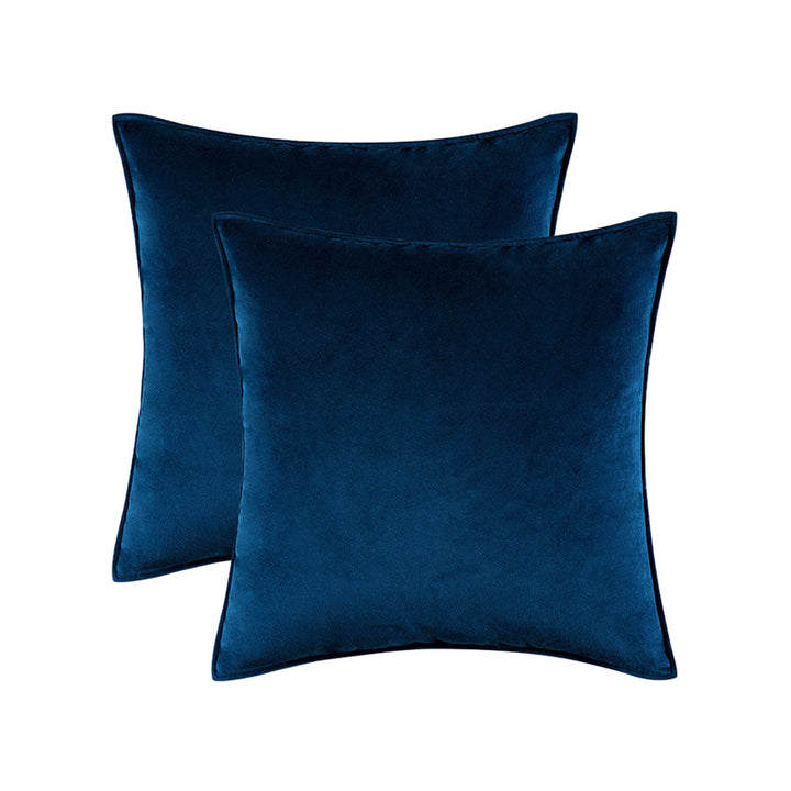 Plush Velvet Square Decorative Pillow Cover Pair with Knife-Edge Seam and Hidden Zipper