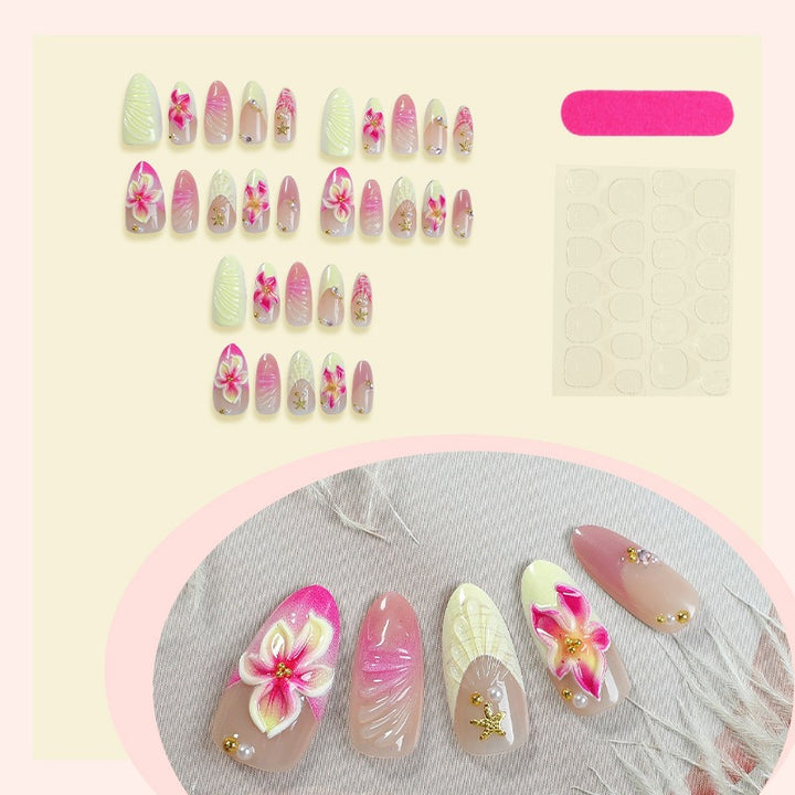 Artificial nail set with floral 3D designs Kalsten