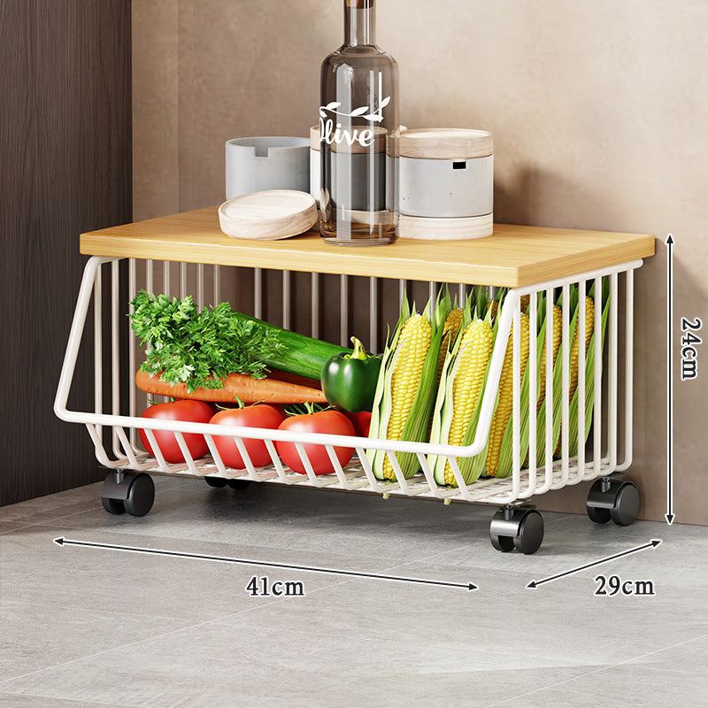 Slim Five-Tier Rolling Metal Kitchen Pantry Storage Rack with Wire Baskets