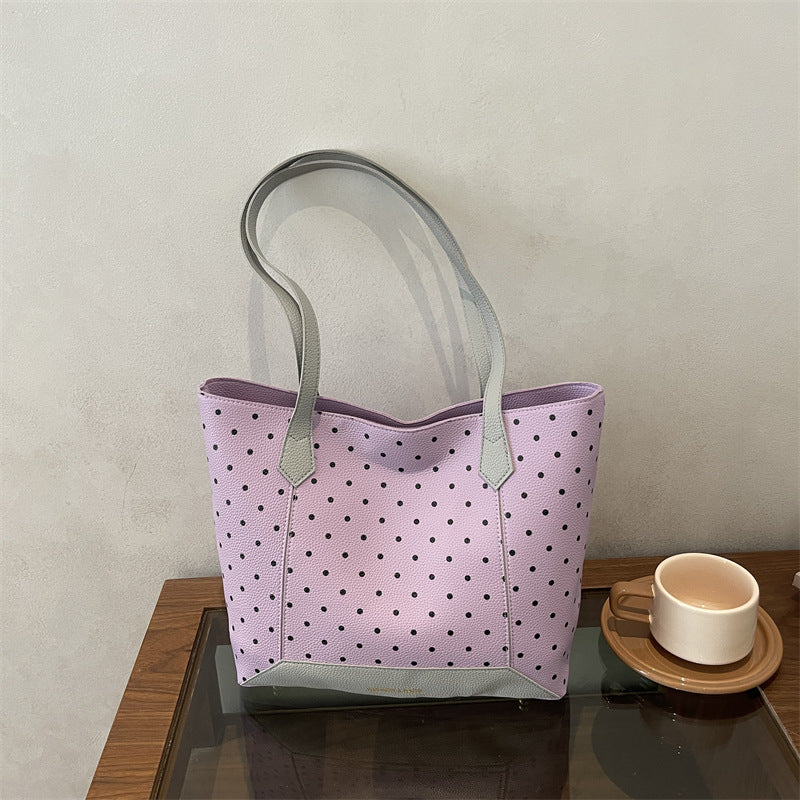 Stylish Polka Dot Shopper Tote