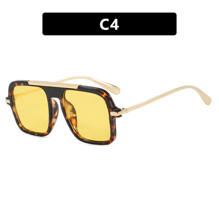 Women's square designer sunglasses with gold accents and protective UV filter Kalsten