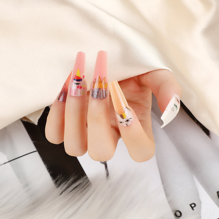 Artificial nails with floral patterns Kalsten