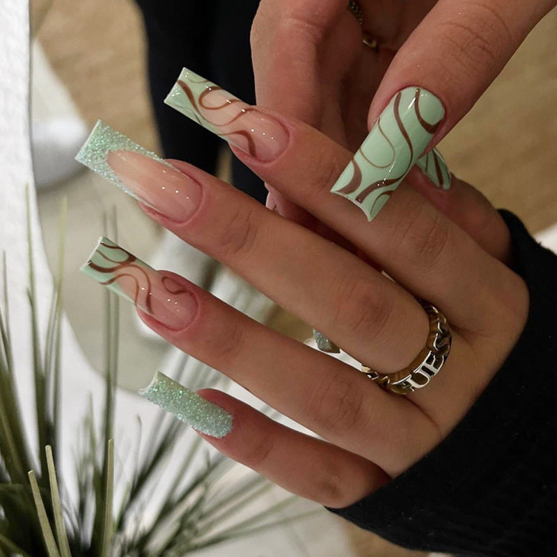 Glamorous Glittery Stiletto Press-On Nails Kalsten