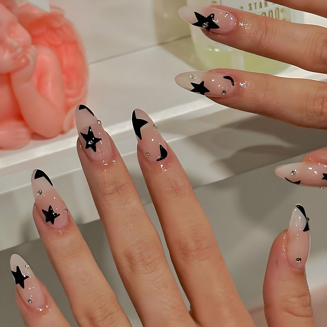 Acrylic Nail Set with Elegant Bows and Glamorous Accent Kalsten