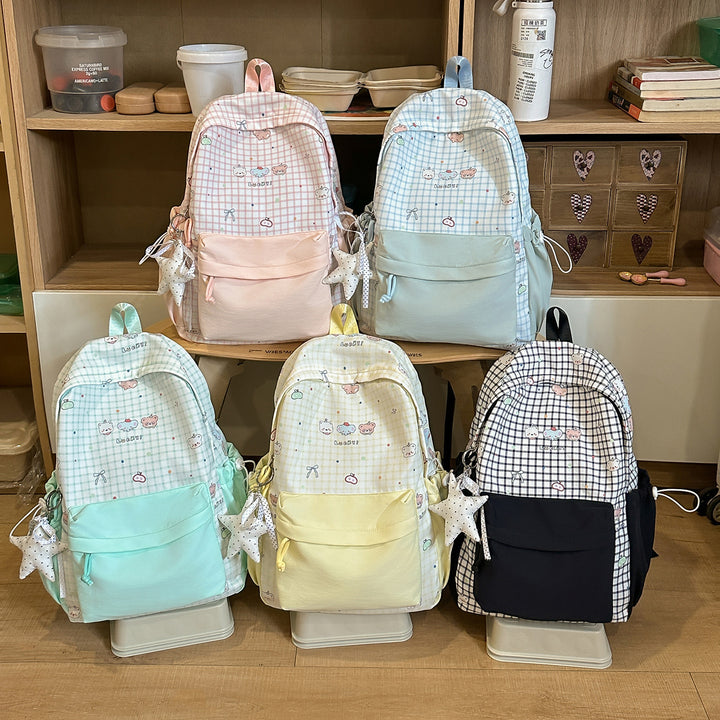 Cute Character Print Pink Backpack Kalsten