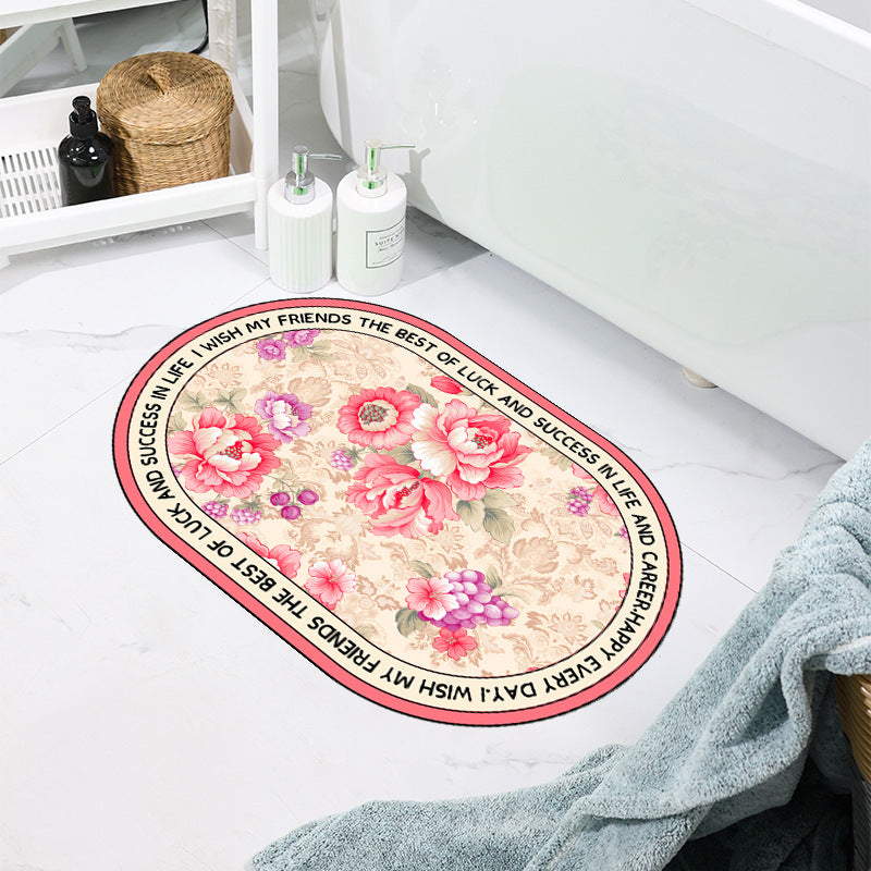 Floral Patterned Bathroom Mat Kalsten