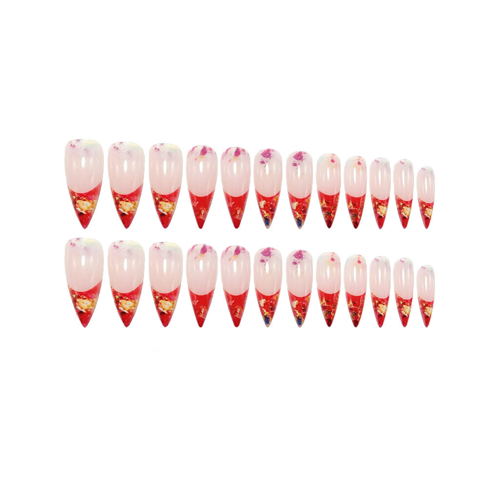 Artistic Nail Tips with Glitter and Ombre Effect Kalsten